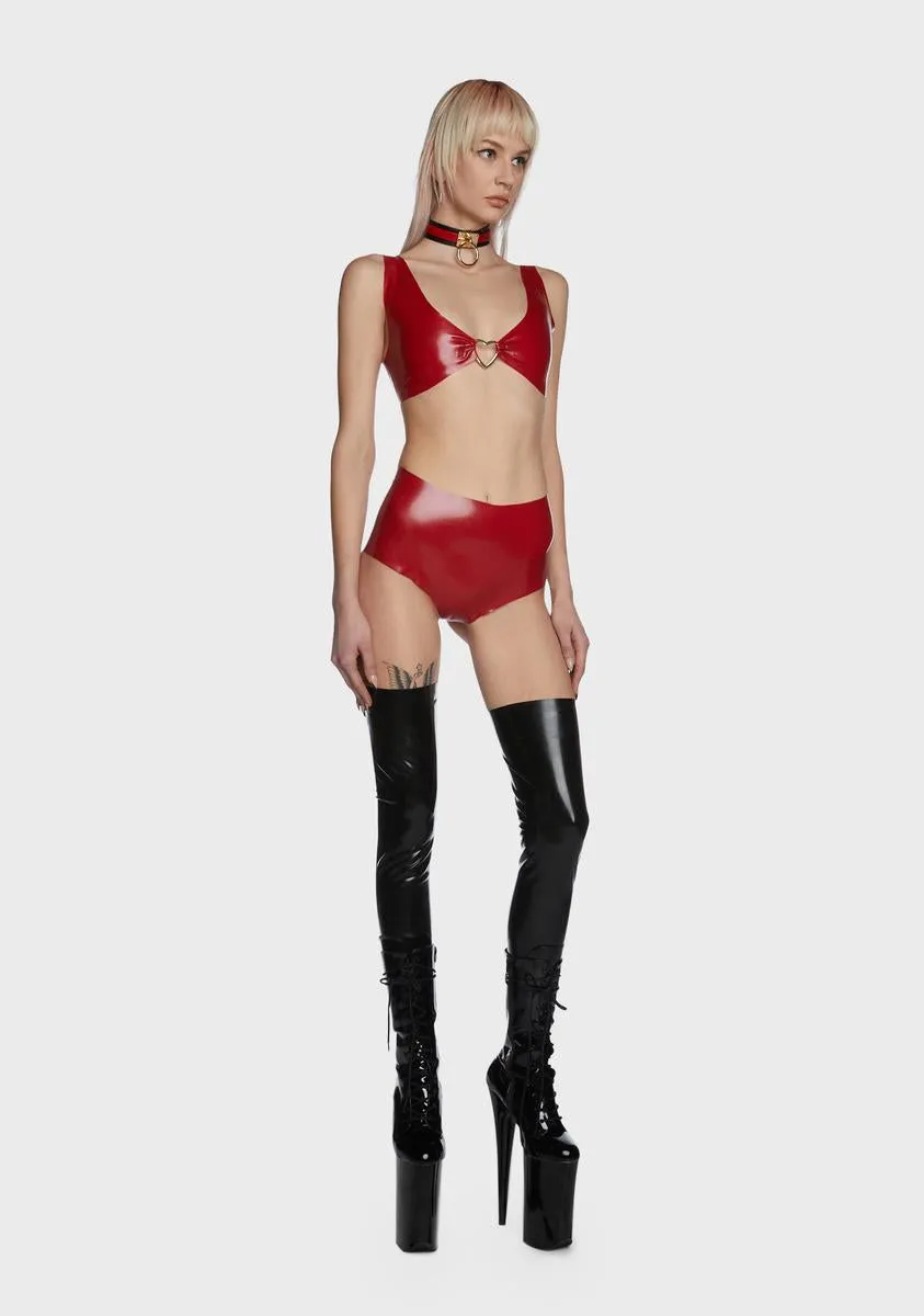 Broken Hearts Latex Bra Top sold by Dolls Kill product image thumbnail 5