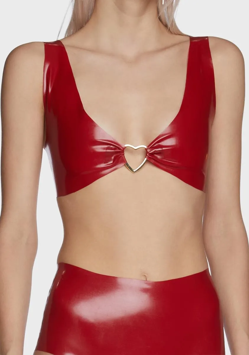 Broken Hearts Latex Bra Top sold by Dolls Kill product image thumbnail 2