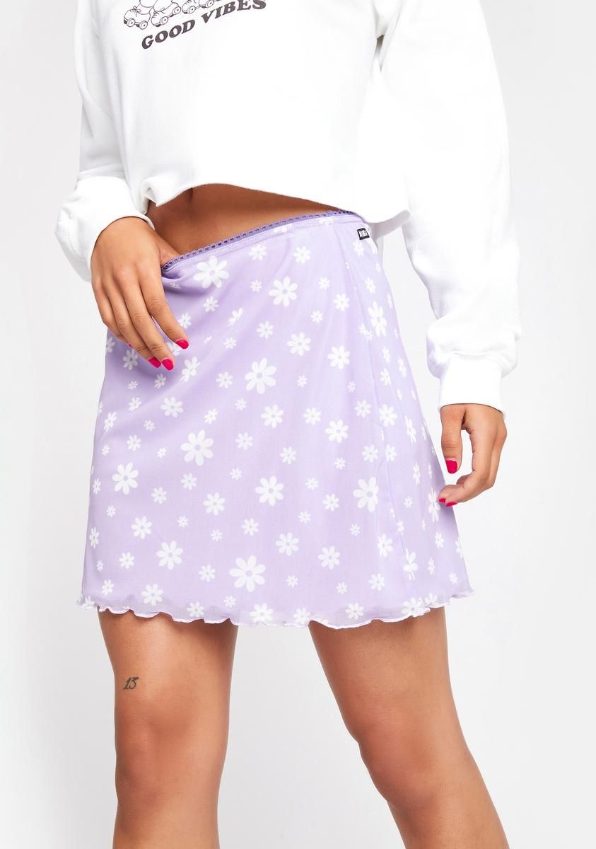 Flower Girl Lilac Mini Skirt sold by Dolls Kill