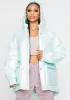 Metallic Mint Hooded Puffer Jacket sold by Dolls Kill