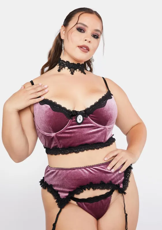Plus Kiss Morphine Eyes Velvet Bra sold by Dolls Kill