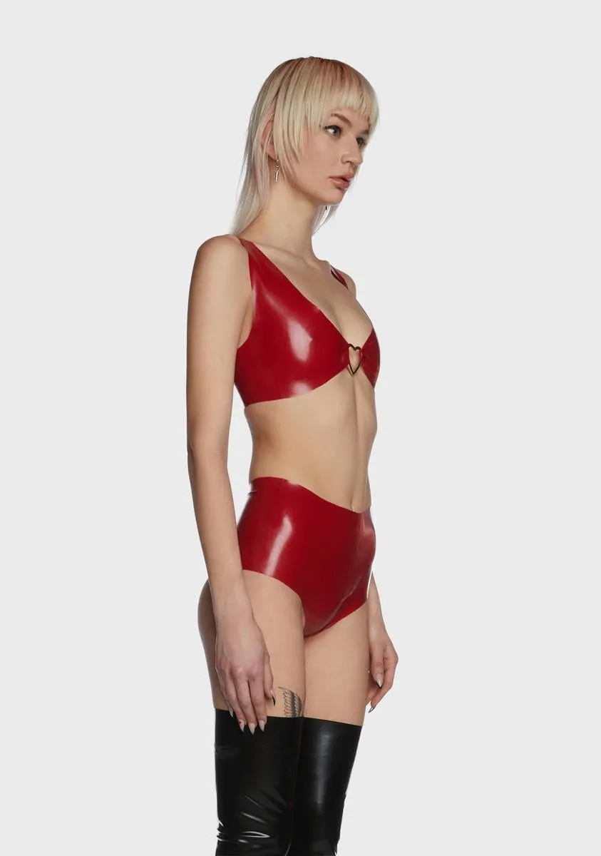 Broken Hearts Latex Bra Top sold by Dolls Kill product image thumbnail 3