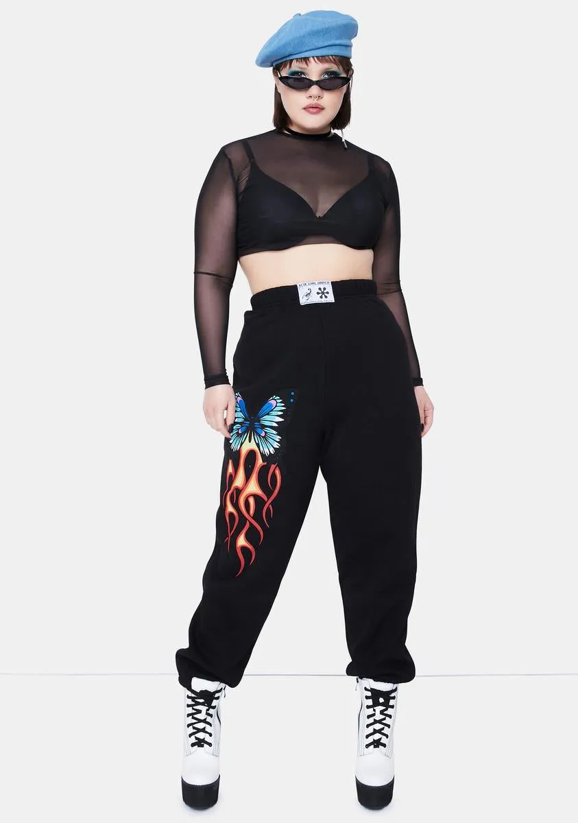 Plus Gray Butterfly Jogger Sweatpants sold by Dolls Kill product image thumbnail 2