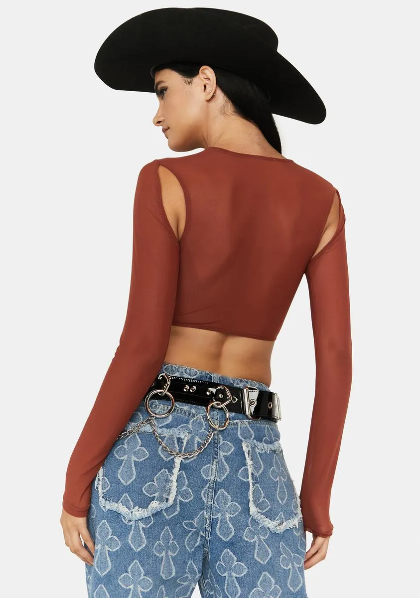 Rust Serve Some Looks Cut-Out Top sold by Dolls Kill product image thumbnail 4