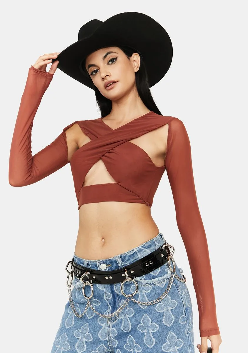 Rust Serve Some Looks Cut-Out Top sold by Dolls Kill product image thumbnail 2