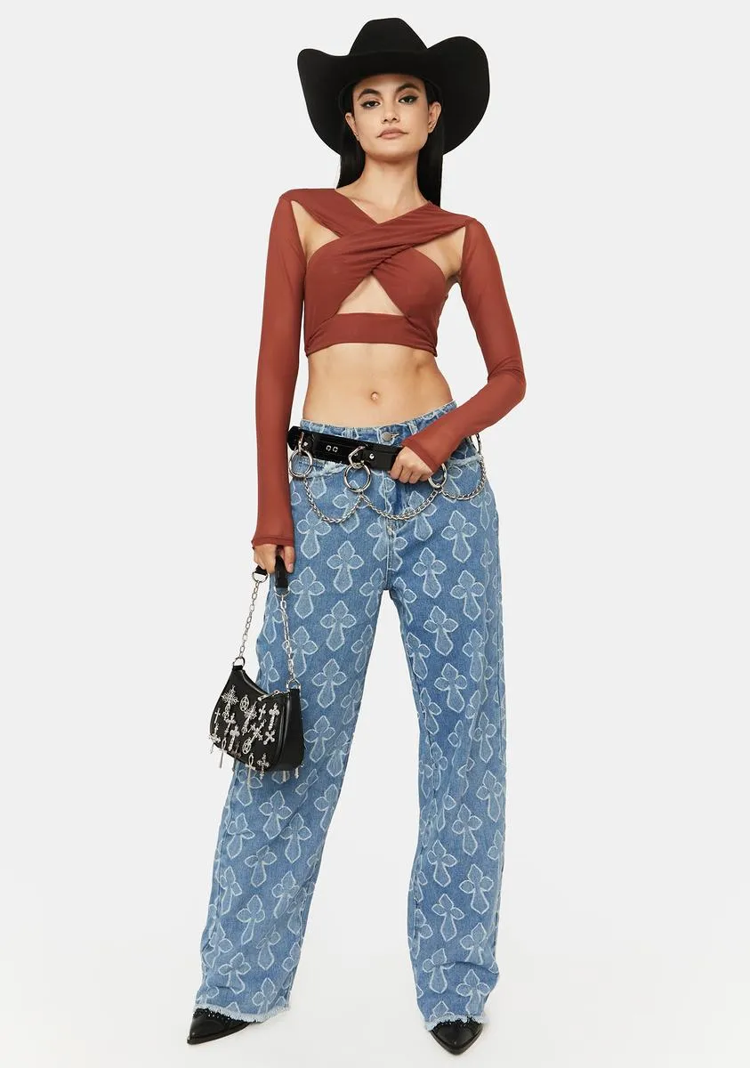 Rust Serve Some Looks Cut-Out Top sold by Dolls Kill product image thumbnail 3