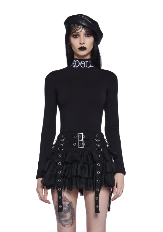 Not Your Doll Mock Neck Tee sold by Dolls Kill