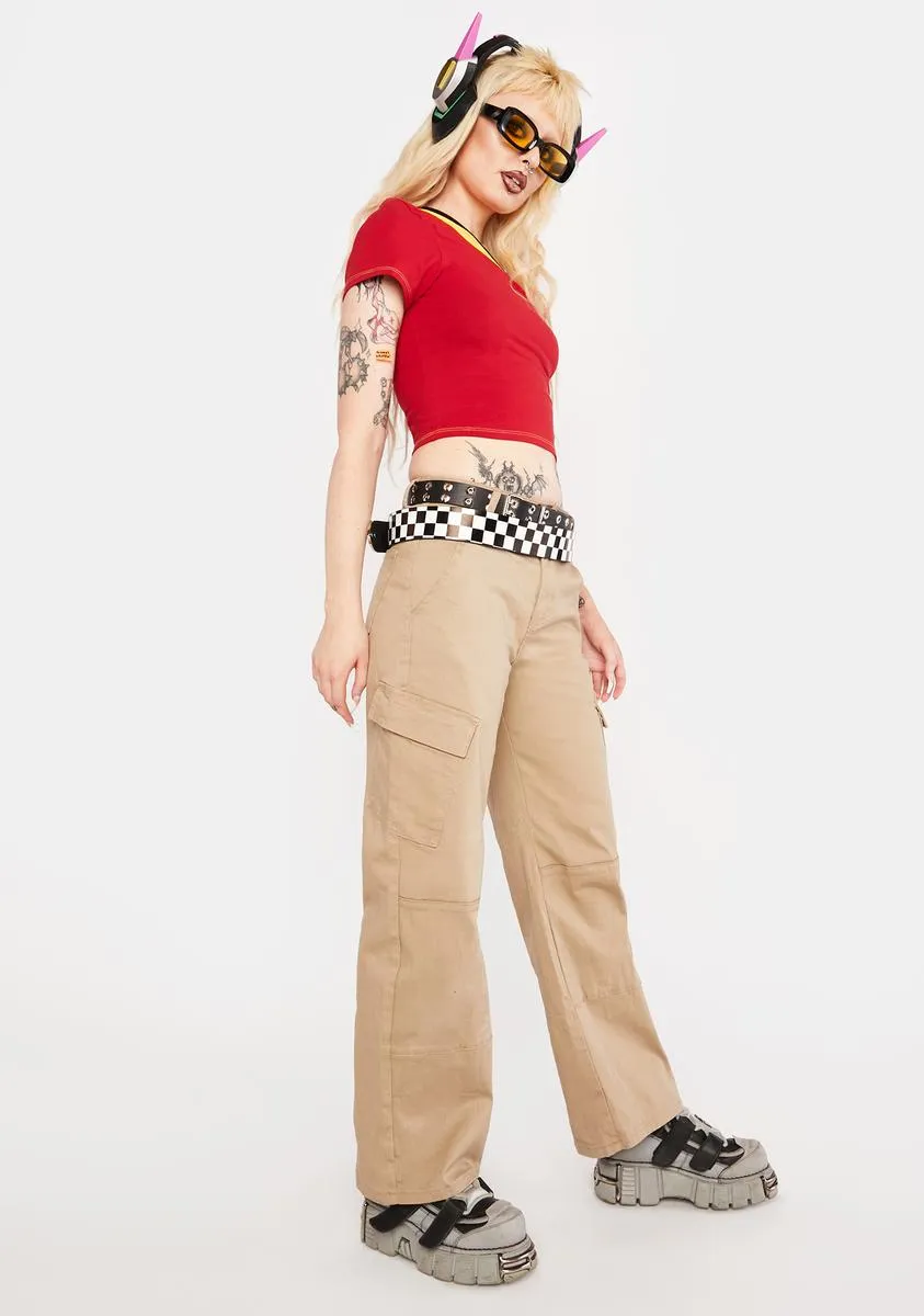 Natural Make No Mistake Wide Leg Pants sold by Dolls Kill product image thumbnail 2