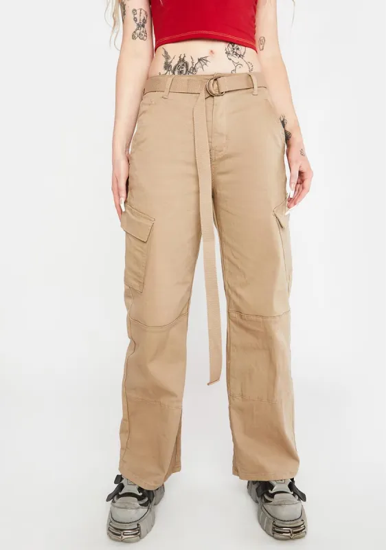 Natural Make No Mistake Wide Leg Pants sold by Dolls Kill