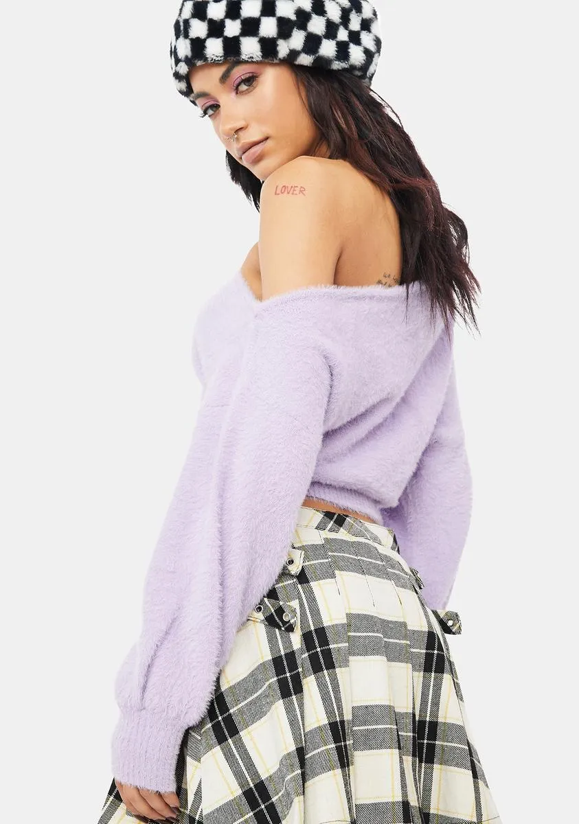 Grape My Way Of Life Fuzzy Sweater sold by Dolls Kill product image thumbnail 4