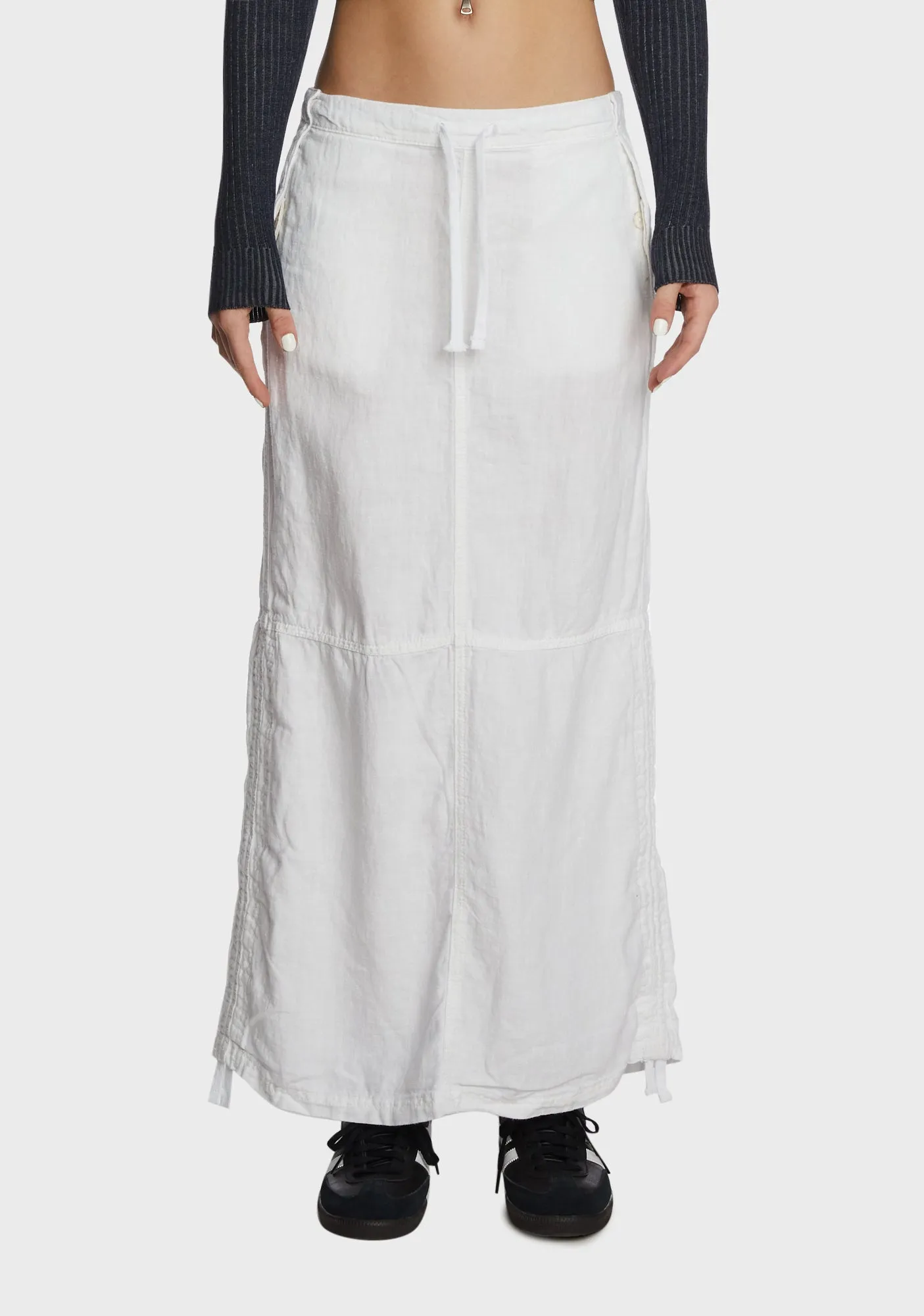 Baggy Linen Maxi Skirt sold by Dolls Kill