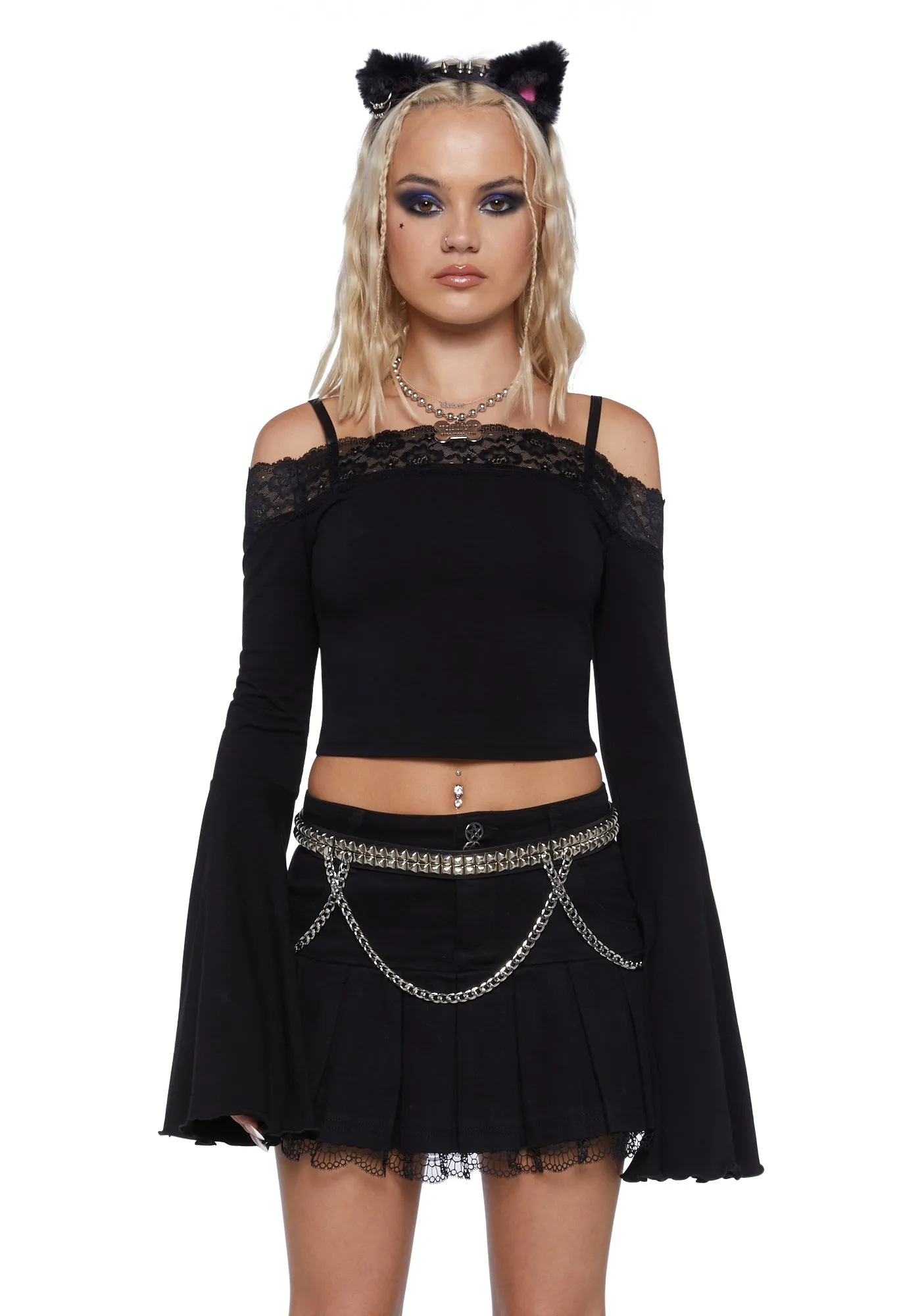 Tempting Me Off Shoulder Top sold by Dolls Kill