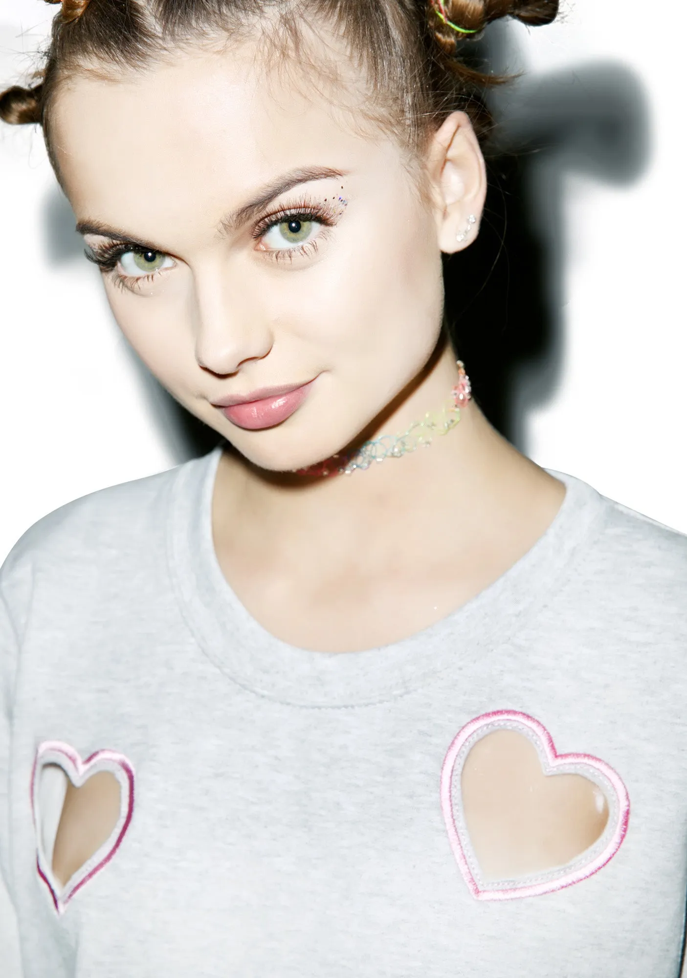 Transparent Heart Sweatshirt sold by Dolls Kill