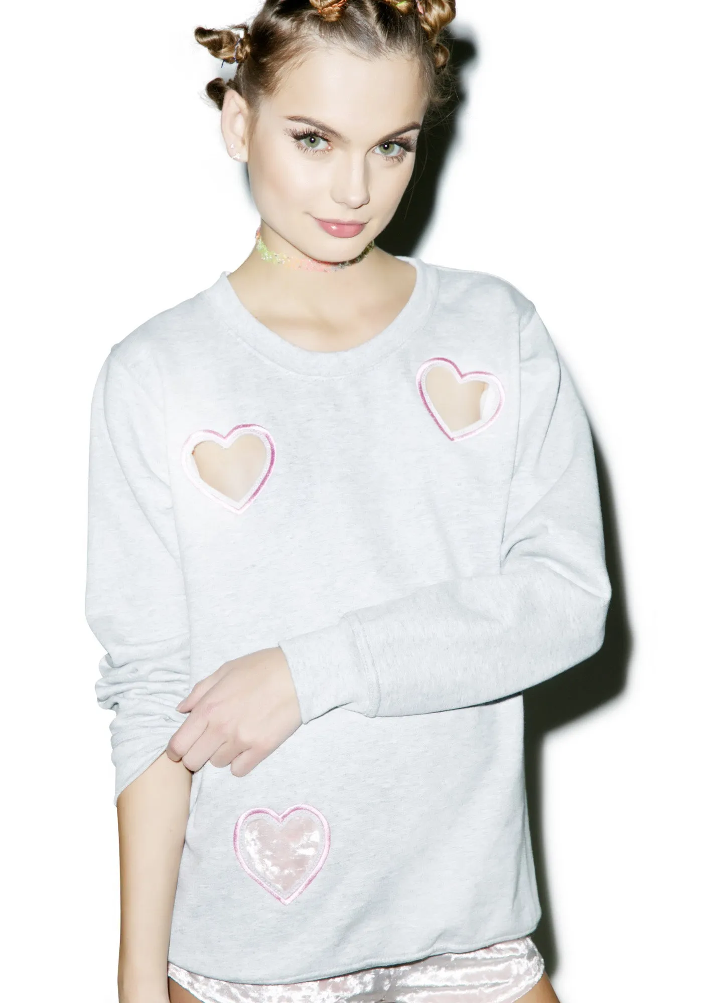 Transparent Heart Sweatshirt sold by Dolls Kill product image thumbnail 5