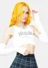 Asymmetric Rhinestone Sleeve Top sold by Dolls Kill