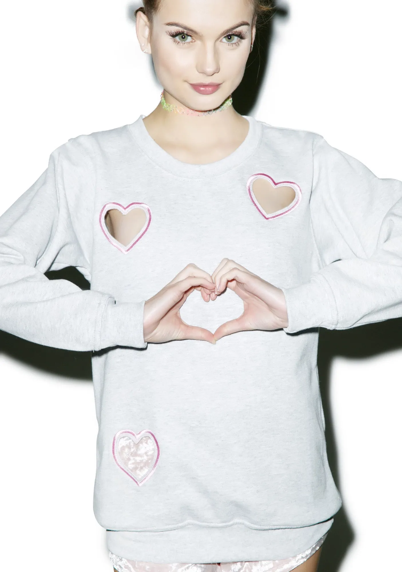 Transparent Heart Sweatshirt sold by Dolls Kill product image thumbnail 2