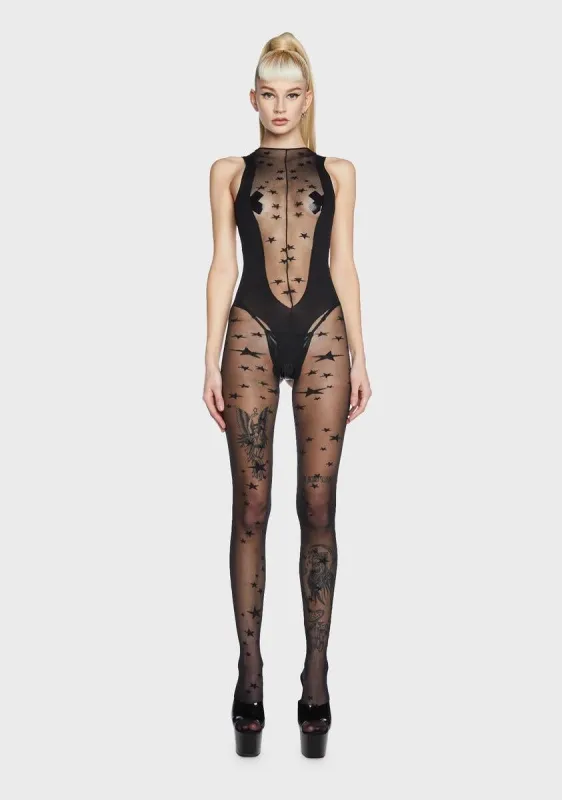 In The Stars Mesh Bodystocking sold by Dolls Kill