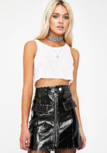 Plead The Fifth Vinyl Skirt sold by Dolls Kill