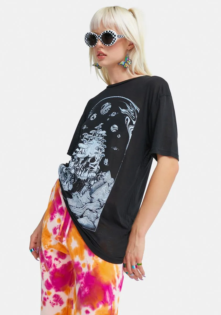 Feeling Right Mushroom Distressed Tee sold by Dolls Kill product image thumbnail 2