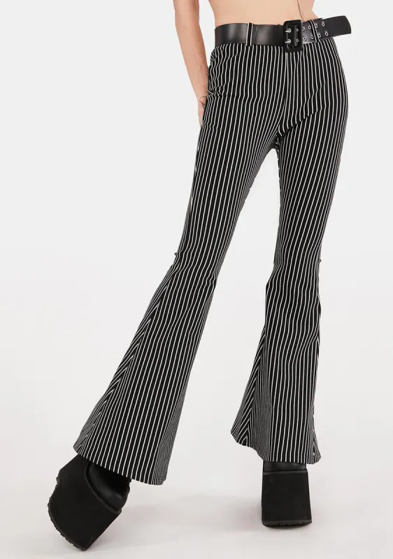 Pinstripe Bell Bottom Pants sold by Dolls Kill