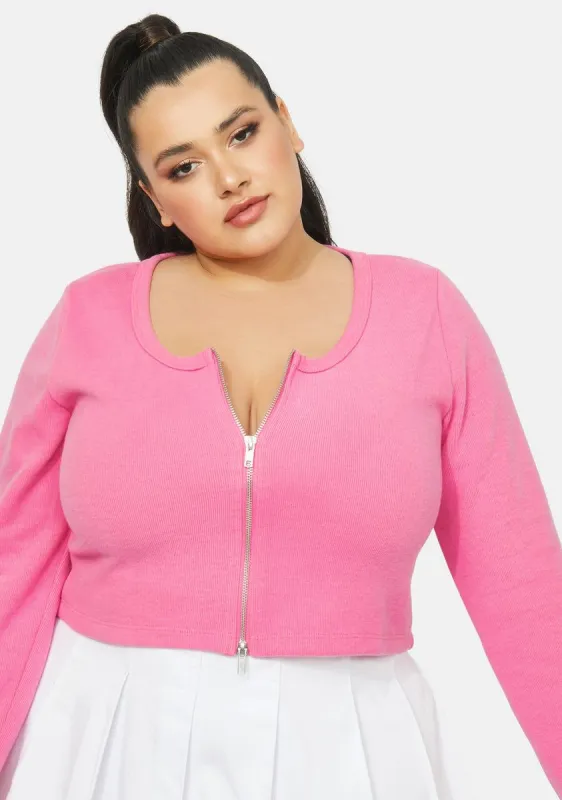 Plus More Euphoria Two-Way Zip Cardigan sold by Dolls Kill