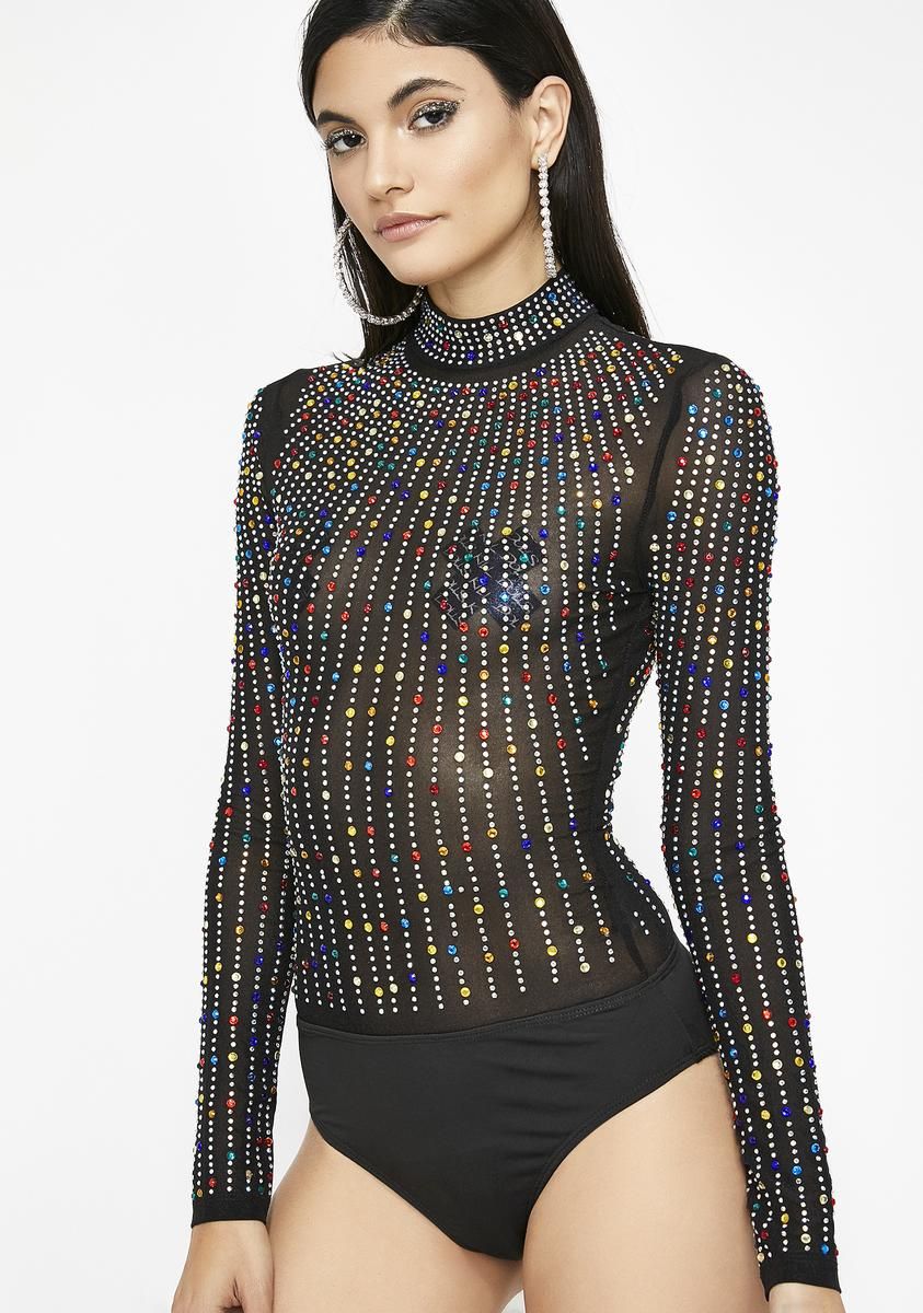 Radiant Slay Rhinestone Bodysuit sold by Dolls Kill