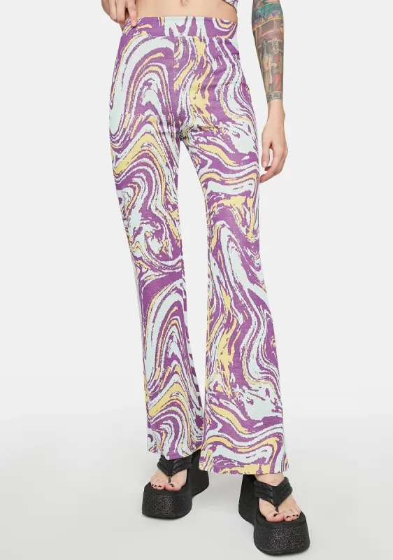 Swirl Flared Trousers sold by Dolls Kill