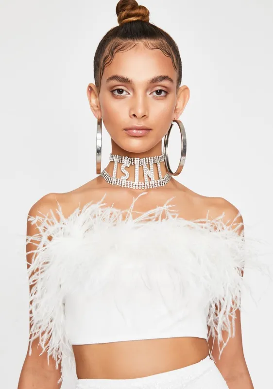 Prissy Much Marabou Top sold by Dolls Kill
