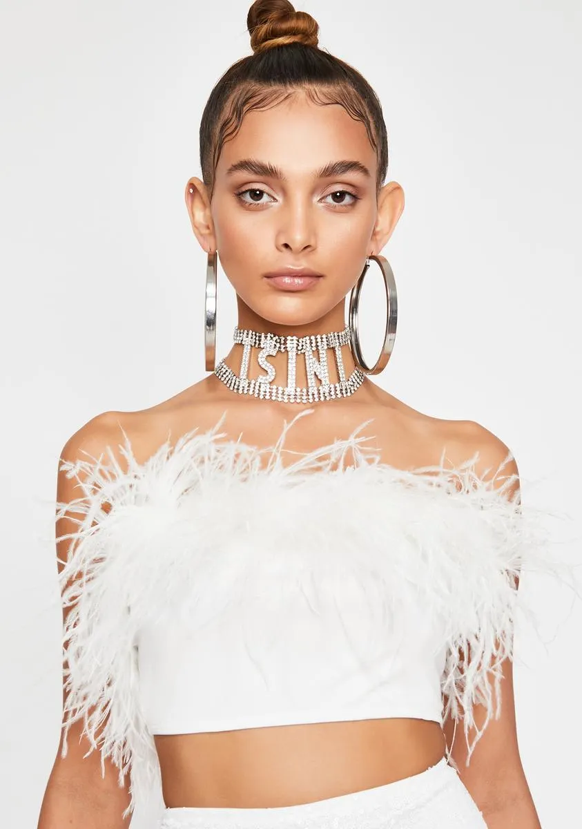 Prissy Much Marabou Top sold by Dolls Kill