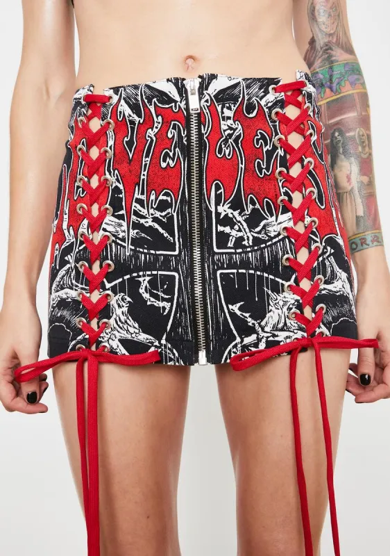 Loveless Exile Mini Skirt sold by Dolls Kill