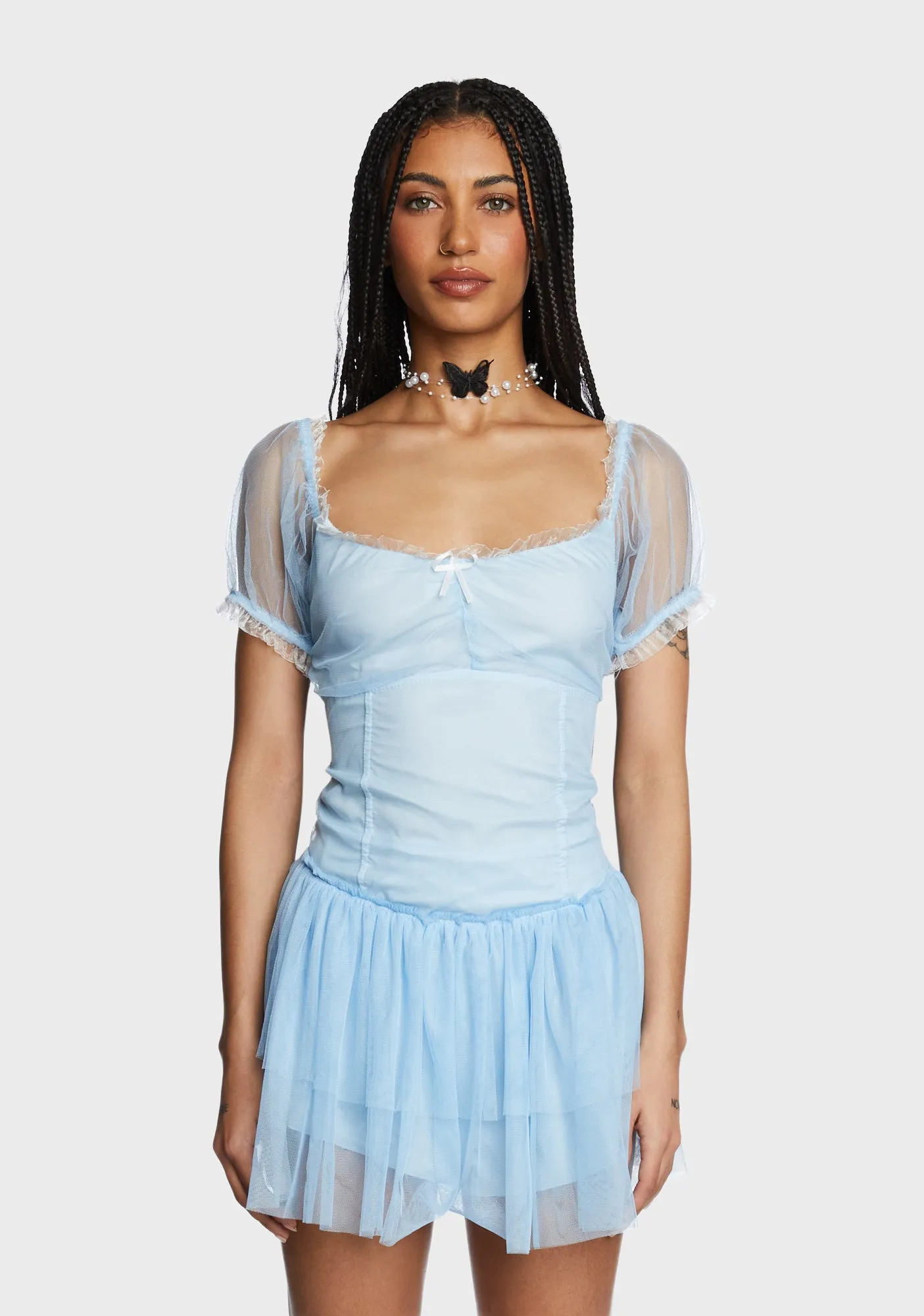 Leaps N' Bounds Mini Dress - Blue sold by Dolls Kill