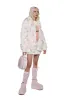 Pinky Promise Hooded Sherpa Jacket - White sold by Dolls Kill