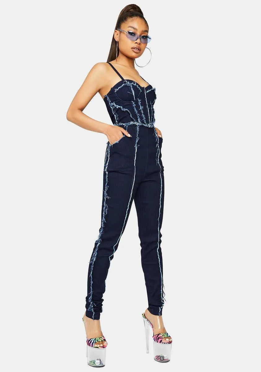 Sister Sister Fringe Denim Jumpsuit sold by Dolls Kill product image thumbnail 3