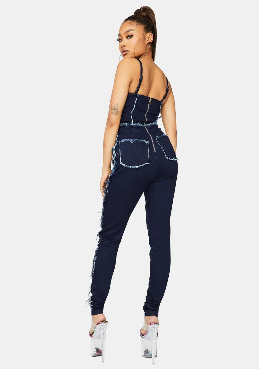 Sister Sister Fringe Denim Jumpsuit sold by Dolls Kill product image thumbnail 4