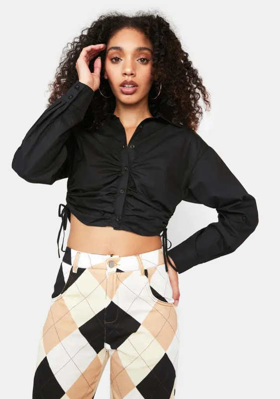 Femme Focused Ruched Blouse sold by Dolls Kill