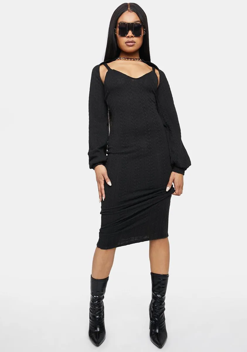 Night Time To Pretend Midi Dress Set sold by Dolls Kill