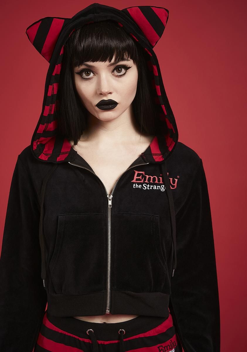 Positively Bored Striped Hoodie sold by Dolls Kill