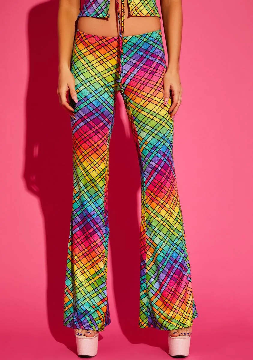 Not So Clueless Plaid Flare Pants sold by Dolls Kill product image thumbnail 2