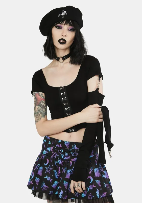 Dark Mood Convertible Sleeve Top sold by Dolls Kill