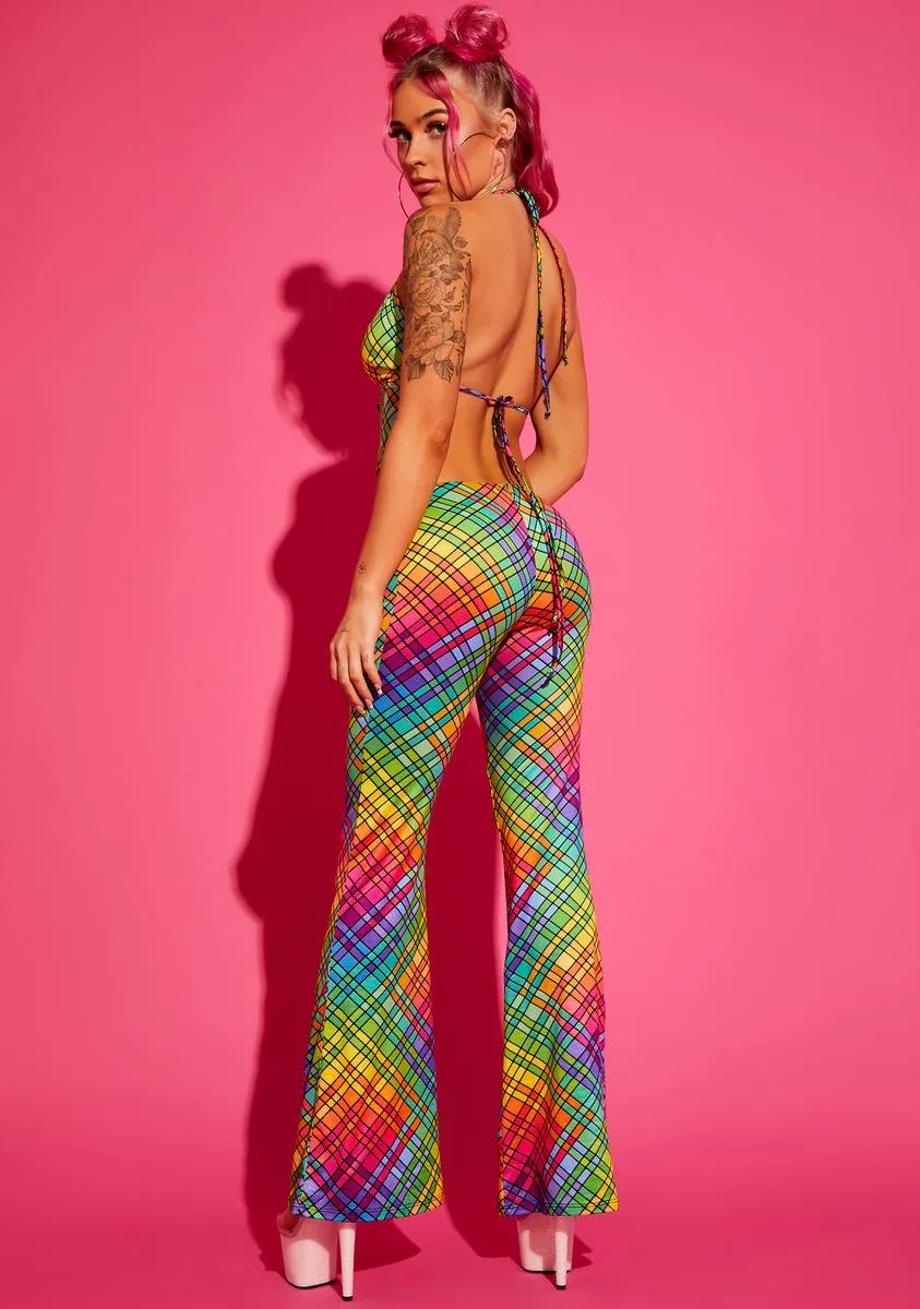 Not So Clueless Plaid Flare Pants sold by Dolls Kill product image thumbnail 5