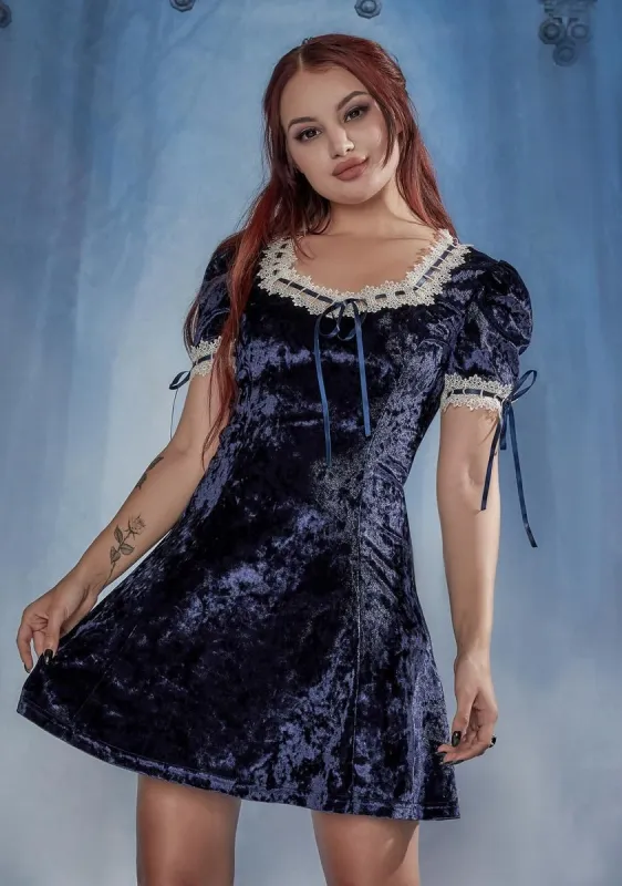 Will Never Wilt Crushed Velvet Mini Dress sold by Dolls Kill