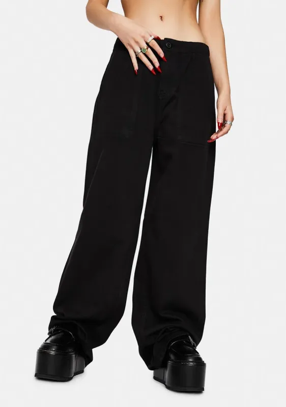 Black Tammy High Waisted Wide Leg Pants sold by Dolls Kill