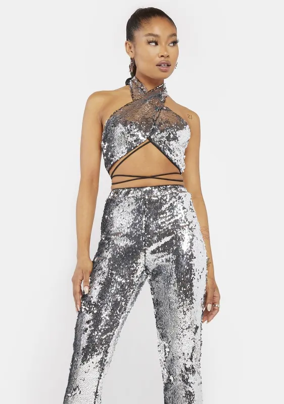 As You Please Sequin Pants Set sold by Dolls Kill