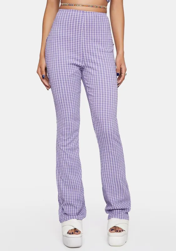 Grape Flare Pants sold by Dolls Kill