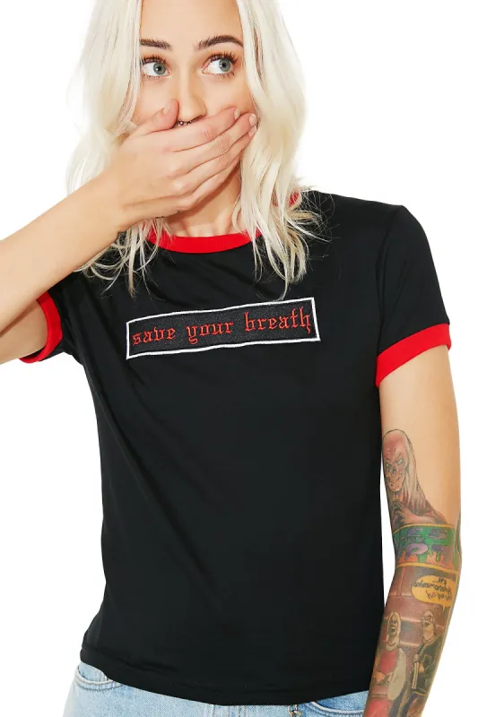 Speechless Ringer Tee sold by Dolls Kill