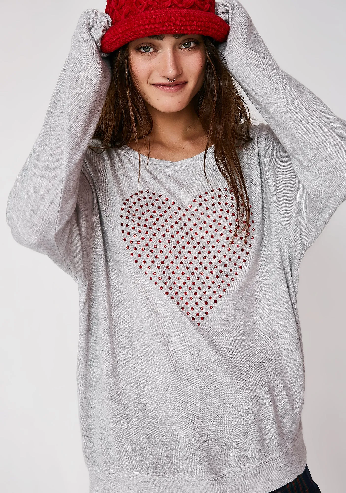 Glitz Heart Baggy Beach Jumper sold by Dolls Kill product image thumbnail 2