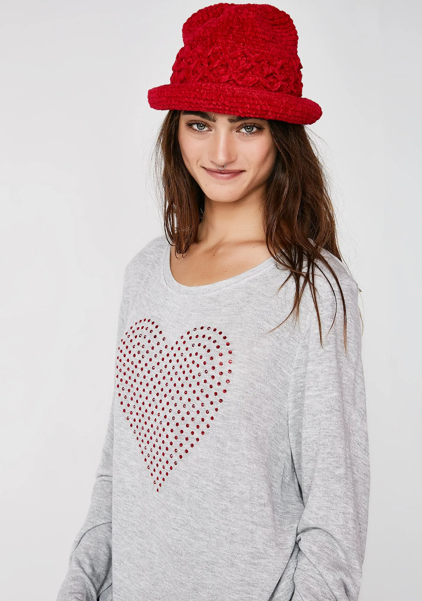 Glitz Heart Baggy Beach Jumper sold by Dolls Kill product image thumbnail 3