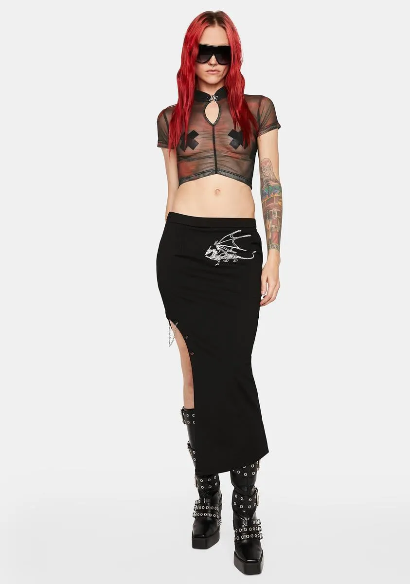 Dark Sheer Printed Fabric Short-Sleeved T-Shirt sold by Dolls Kill product image thumbnail 3