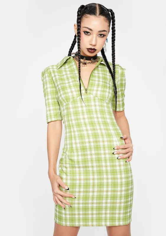 Check Polo Shirt Dress sold by Dolls Kill