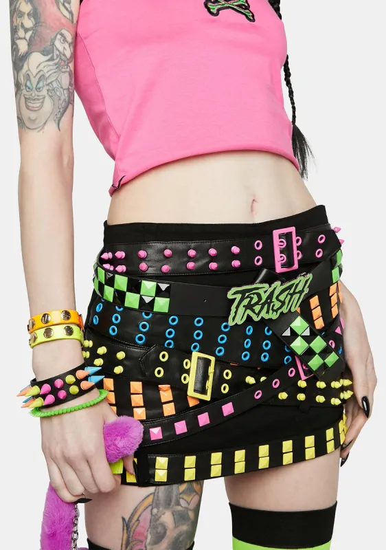 Damage Control Belted Skirt sold by Dolls Kill